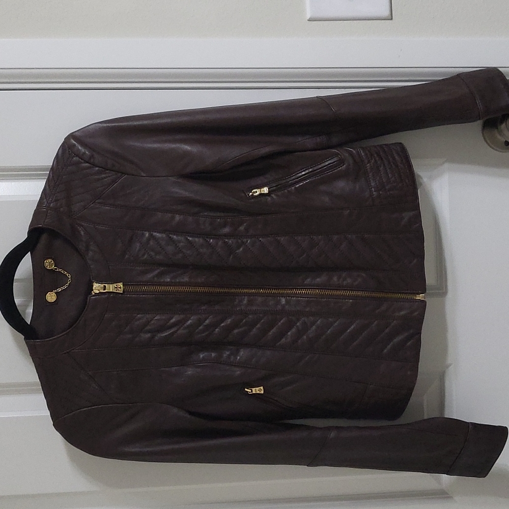 Tory Burch Daphne Cropped Leather Jacket